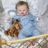 48cm Cuddly Reborn Toddler Doll Vivienne Soft Cloth Body with PP Cotton Simulation Doll 3D Painted Skin Veins Visible Realistiic Baby Doll Toy for Kid