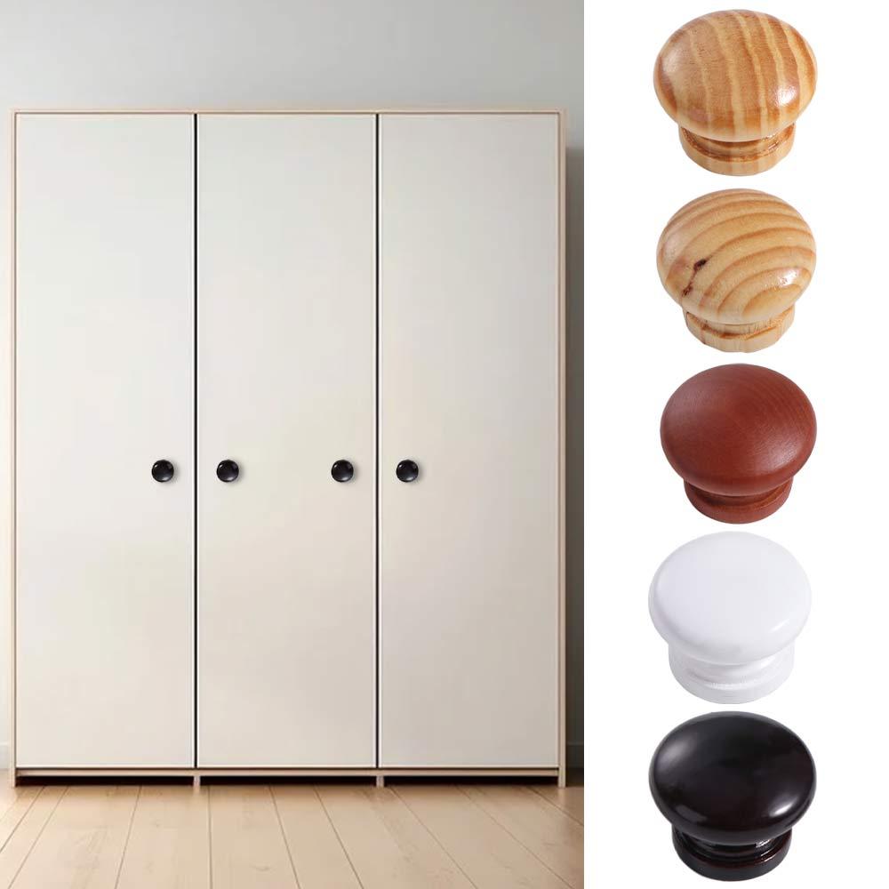 Easy-Grip Design Walnut Wood Cabinet Knobs Rust-Resistant Drawer Pulls Handles for Kitchen