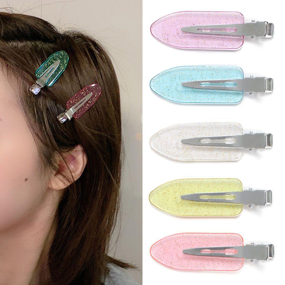 Hairdressing No Mark Candy Color Seamless Hair Clips No Bend Barrettes Bang Clip No Crease Hairpin