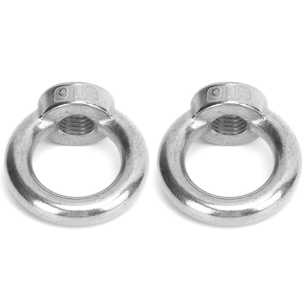 2pcs Eye Nuts Stainless Steel Lift for Ocean Industry Yachts Speedboats Motor Boats Passenger ShipsM16 700kg Load