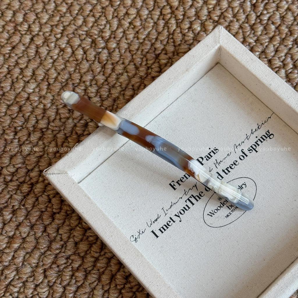 Корейская минималистичная ацетатная заколка для волос для женщин - 2025 Высококлассный аксессуар для прически полупучок и боковой заколки