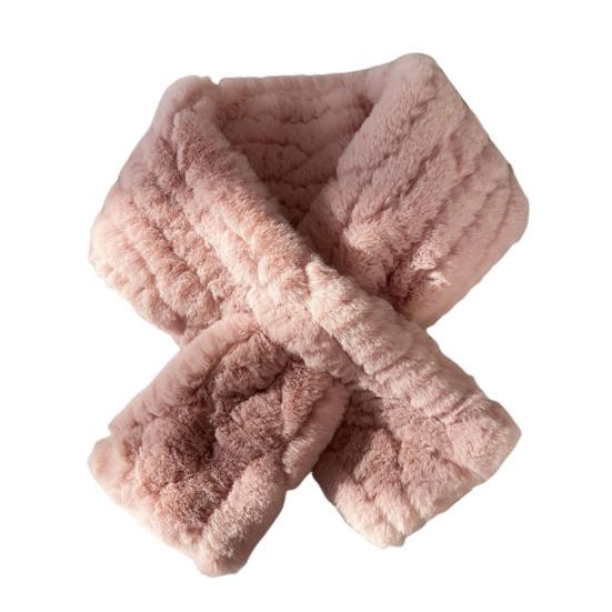 Winter Scarf Soft Imitation Rabbit Fur Solid Color Design Short Scarf Thickened Warm Plush Women Scarf Cold Weather Wear