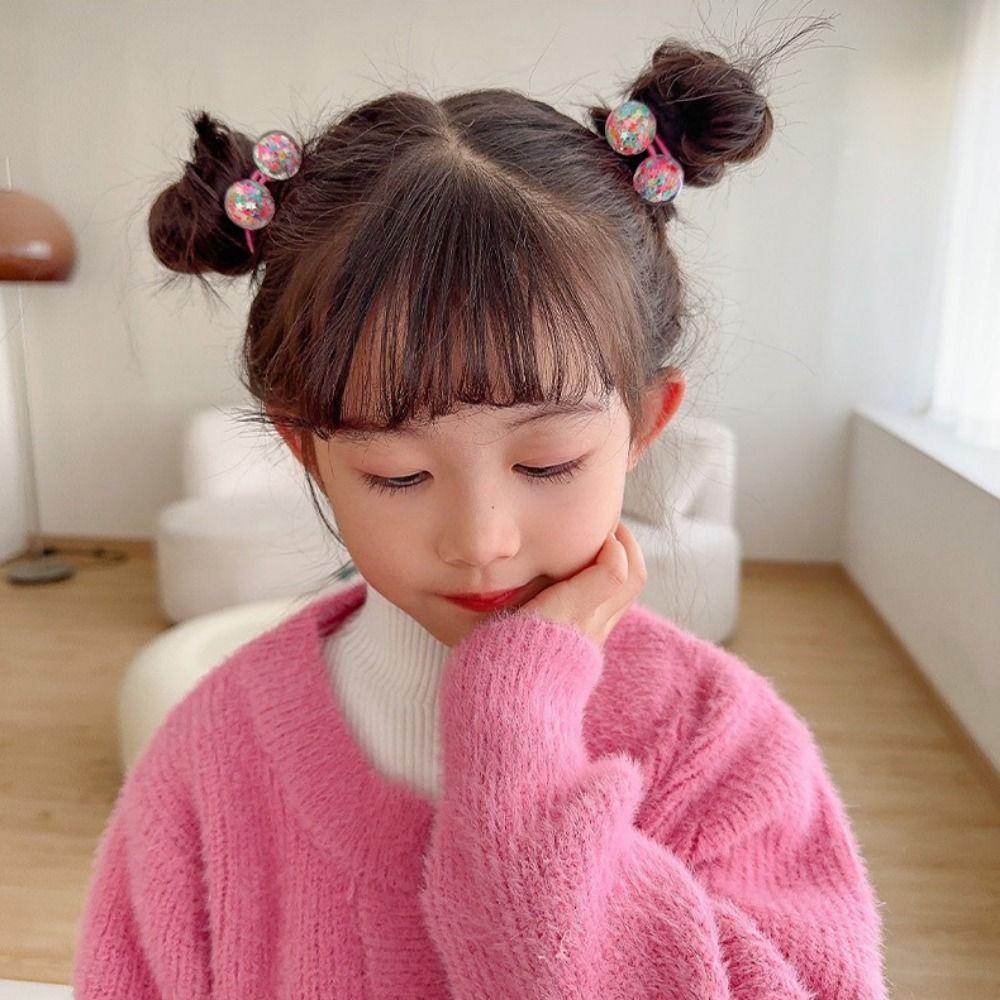 Tie Princess Rubber Band Tie Sequins Princess Hair Rope Cute Floral Hair Bands  for Children