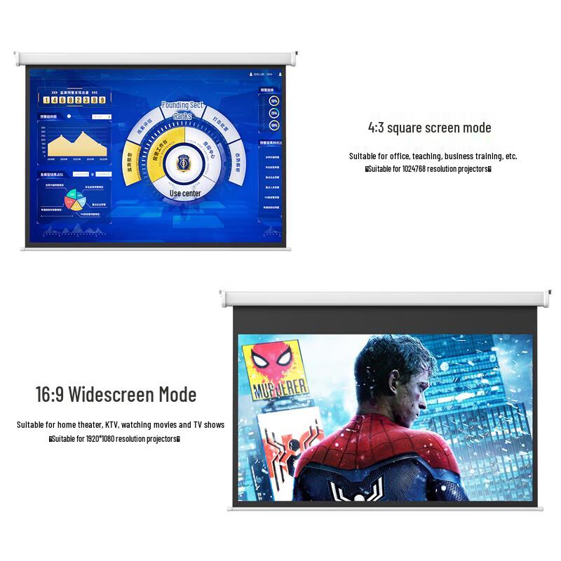 DISHI 100-inch 4:3 Recessed Projector Screen