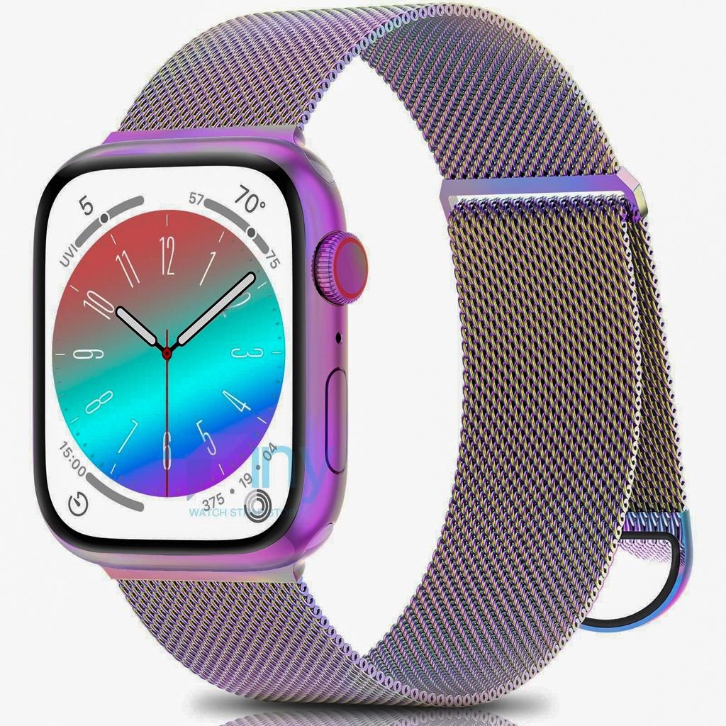 Металлический Миланский Петлевой Ремешок Для Apple Watch Ultra Ремешок 49мм 42мм 44мм 45мм 41мм Стальная Сетчатая Магнитная iWatch Серии 9/8/7/6/5/4/3/SE