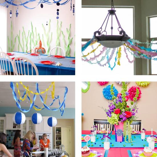 3 рулона крепированной бумаги, вырезаемые из креповой бумаги, растяжки, фон, декор для свадьбы