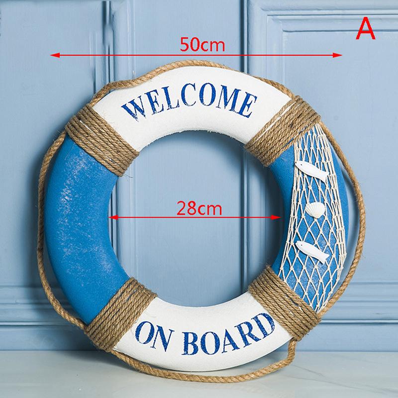 Navy Mediteranean Sea Family Adorment Life Buoy Wall Hanging Decorations Bar Home Decor Props Nautical Life Ring Wedding Crafts