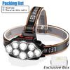 USB Rechargeable Headlamp High Lumen Bright Head Lamp with 8 LED Headlight 4 Mode IPX4 Waterproof Head Flashlight Head Light