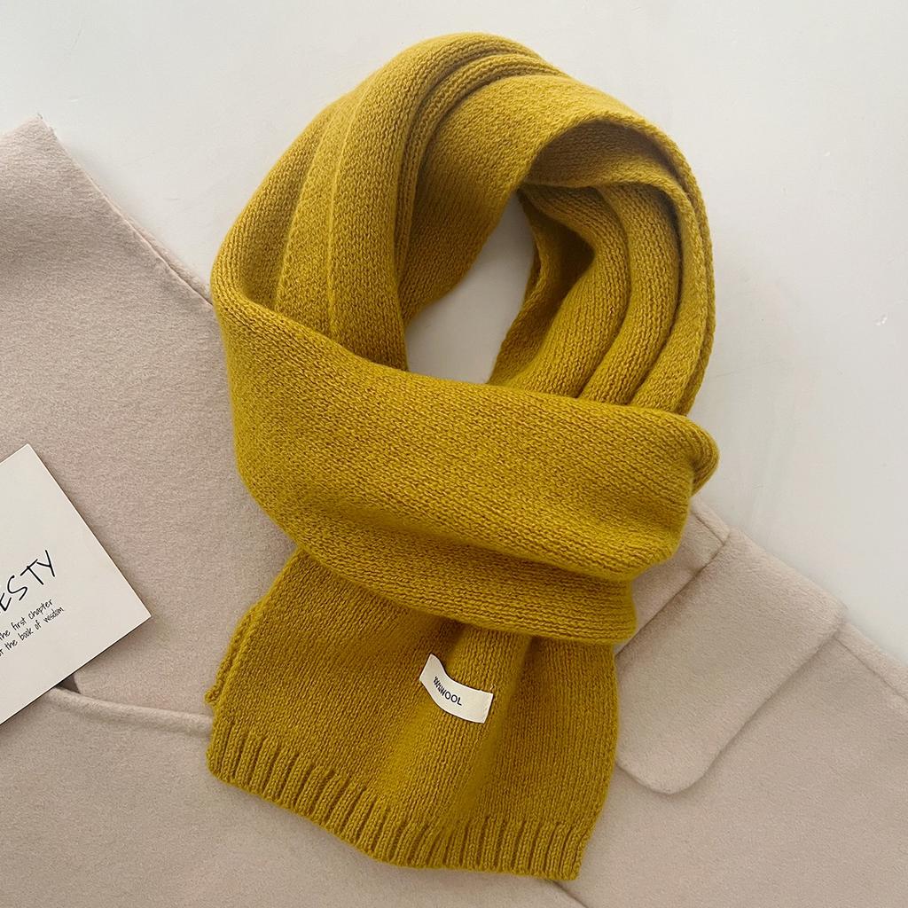 Selected Australian Pure Wool 100% Wool Scarf Solid Color Versatile Women'S New Winter Warm Knitted Scarf