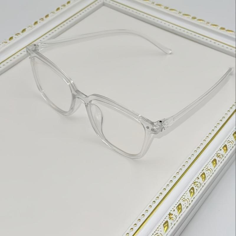 4pcs Steam Punk Style Anti-Blue Light Square Glasses Plastic Frame Anti-Reflective Plastic Lens