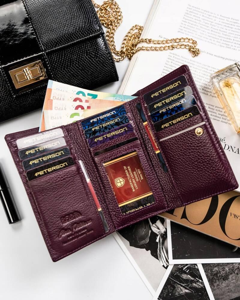 Medium-sized women's wallet made of genuine leather - Peterson