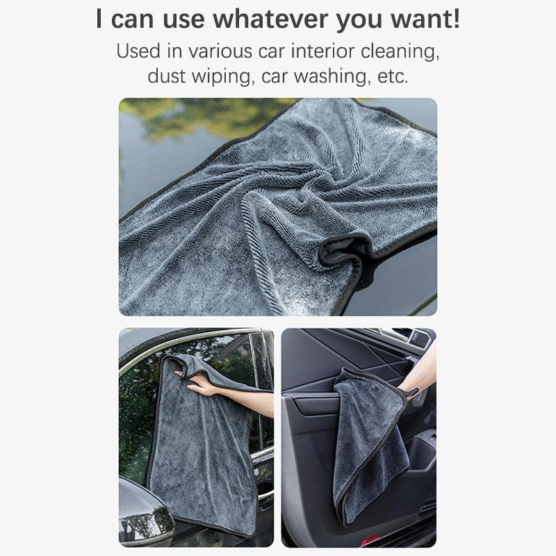 Twisted Microfiber Car Cleaning Towel Double-Sided Super Absorbent Car Wash Cleaning Cloth Scratch Proof Soft Lint Towels