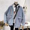 Женская свободная джинсовая куртка весна/осень 2023 г.: Модный корейский стиль BF, универсальная студенческая мода.