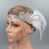 Feather Headband Vintage Style 1920s Flapper Headband Rhinestone Decor Headpiece for Parties Formal Occasions