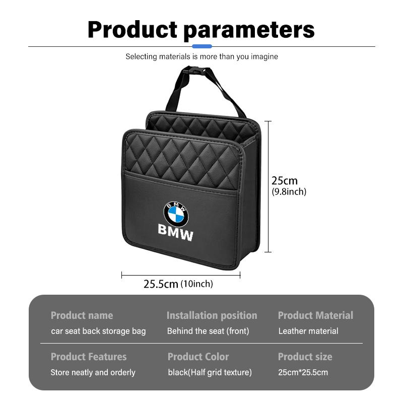 For BMW New 2025 Car Seat Back Hanging Storage Bag Tissue Water Cup Holder Auto AccessorieS For BMW X1 X2 X3 X4 X5 X6 X7 G20 G30