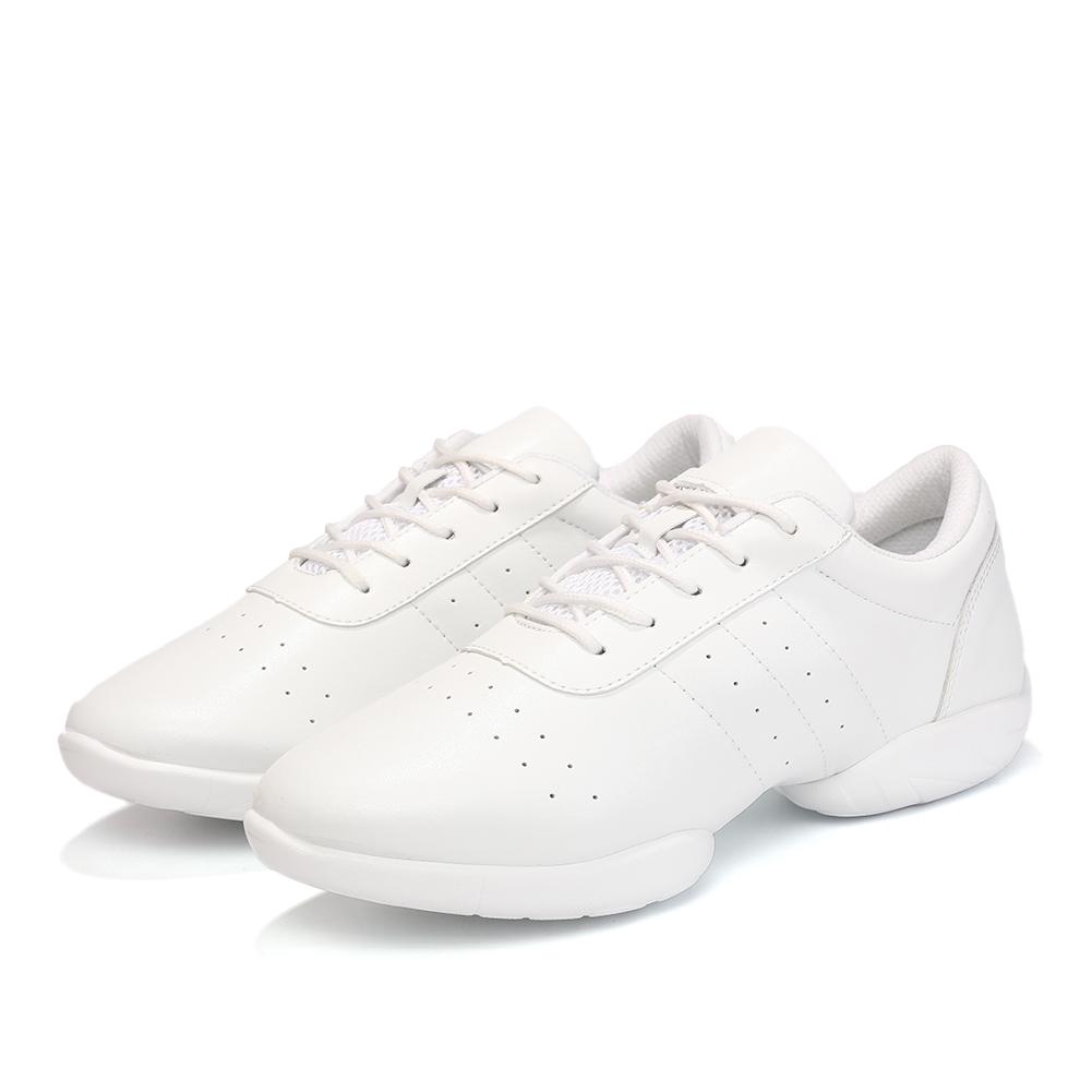 Женские взрослые джазовые танцевальные туфли для квадратного танца, белые кожаные спортивные туфли для женщин, повседневные кроссовки для бега, для улицы