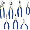 7pcs Pliers Set with Groove Joint, Long Nose, Slip Joint, Linesman, and Diagonal Pliers for DIY & Home Use (Blue)