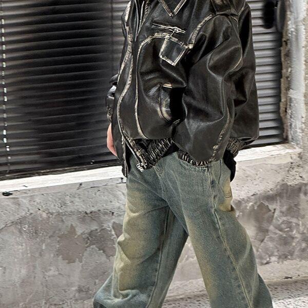 Детские джинсы для мальчиков Весна Свободные детские ретро джинсы Детская мода Джинсовые брюки Осенние повседневные детские джинсы для мальчиков