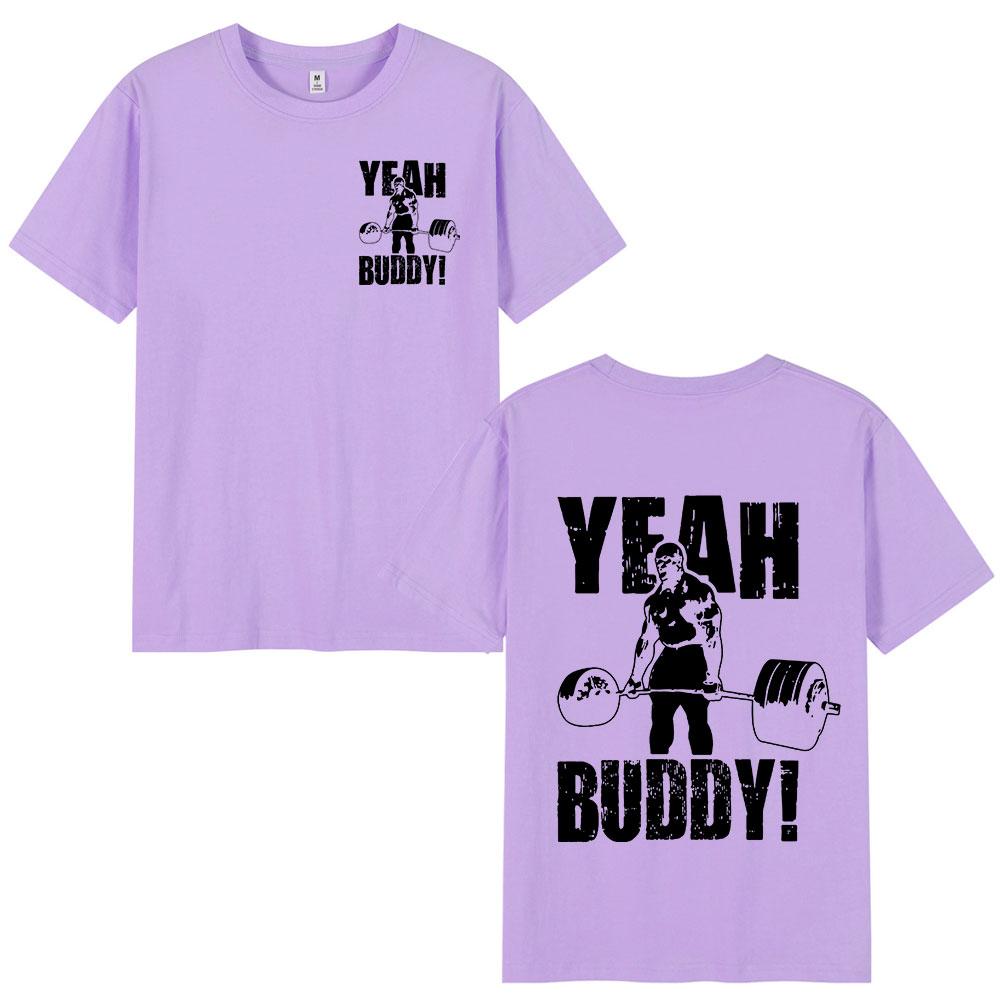 Ронни Колеман Мужская футболка Yeah Buddy Тренажерный зал Легкая детская футболка Мужская одежда Круглый вырез Хлопок Футболки с коротким рукавом Уличная одежда
