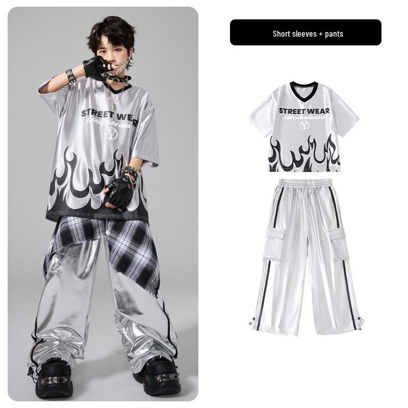 Модный детский костюм для уличных танцев Хип-Хоп для мальчиков и девочек