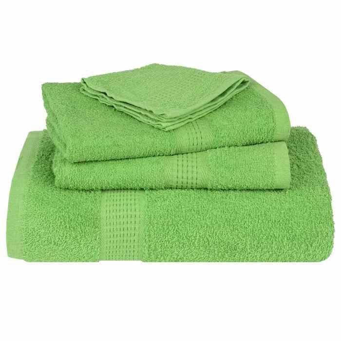 VidaXL Sauna Towels 4 Pcs Apple Green 80x200 Cm 100% Cotton 137032