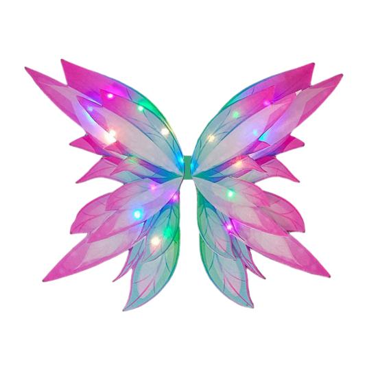 Очаровательные светящиеся крылья бабочки, светящийся костюм феи, подарок для косплея, универсальное светящееся крыло для девочек