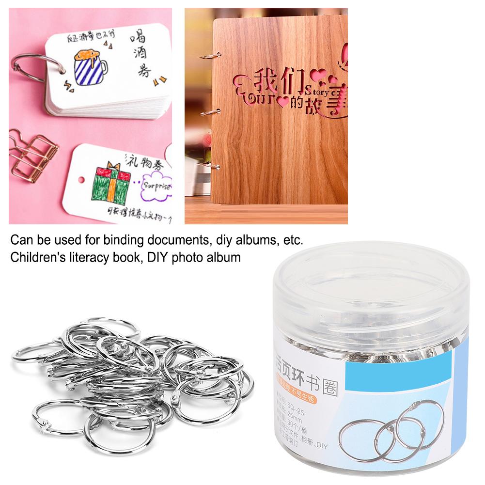 Tinplate Book Binder Loose Leaf Opening Circle Hoops for Scrapbook Album Stationery SuppliesSQ-25