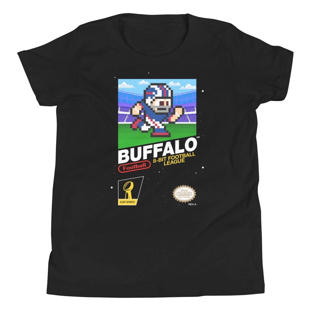 Футбольная футболка Buffalo Bills 8-bit Ретро Nintendo для детей Мальчиков