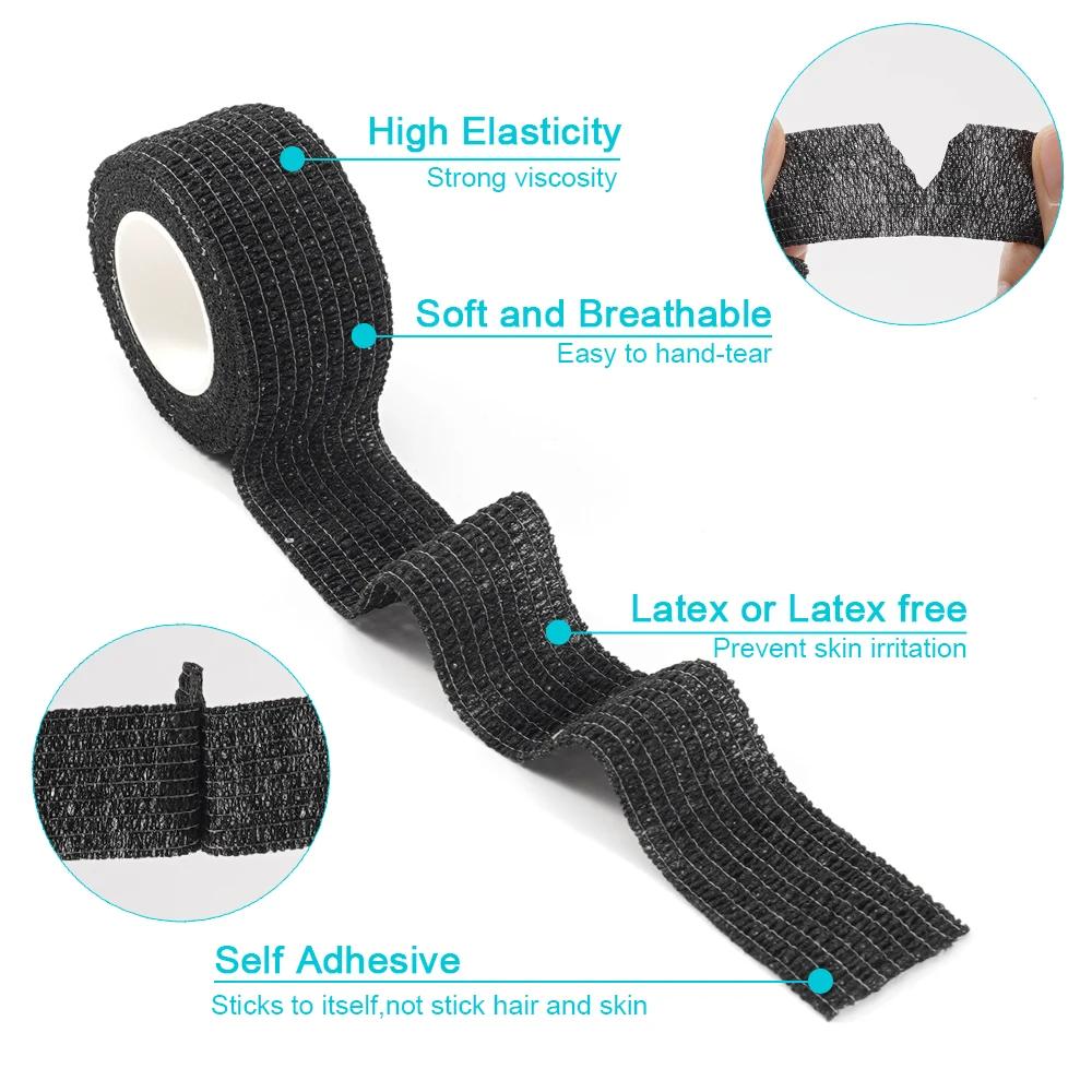 10 Rolls Cohesive Self-Adhesive Bandage Wrap Tape for Sports Injury Support Knee Ankle Wrist Shoulder Tattoo Aftercare Bulk Pack