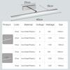 Современный светодиодный настенный светильник 40/50/60/80 см, зеркальный светильник, длинная полоса, серебряные настенные бра, ванная комната, туалет, домашний декор, светодиодное освещение, блеск
