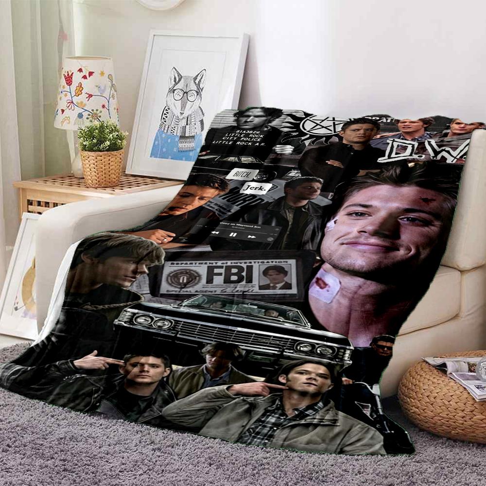 1Pc Supernatural Dean'S Journey Blanket Soft And Comfortable Casual Warm Camping Travel Christmas Halloween Xmas Gift M924143