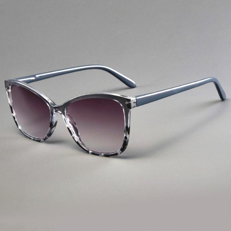 Trendy Gray Lens Presbyopia Eyeglasses Men Women Fashion Reading Sunglasses Large Frame Far-sighted Eyewear 0 To +4.0