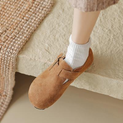 Ботинки Boken женские из натуральной кожи зимняя одежда пушистые туфли плоская подошва одна педаль Майяр ретро мягкая подошва Ботинки Boken женские