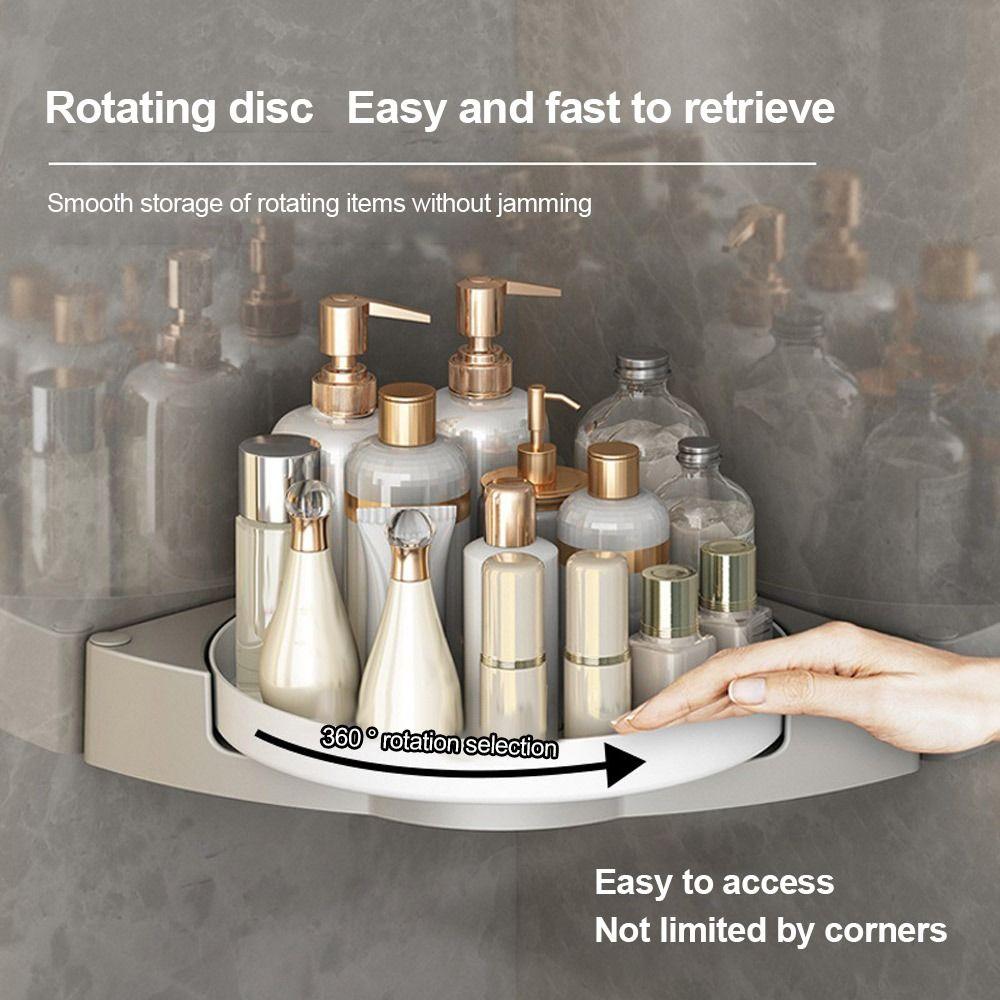 Большая вместимость вращающийся угловой пластиковый душевой шкаф для хранения вещей прочный поворотный стол для ванной комнаты