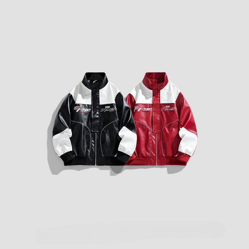Куртка из искусственной кожи, мужская осенняя свободная куртка с воротником-стойкой, кожаная куртка для мотоциклистов, модная свободная куртка