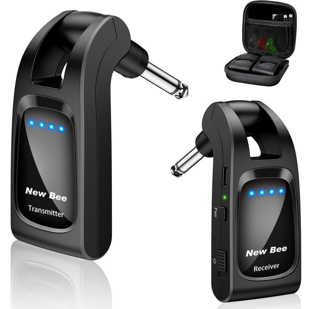 Wireless Guitar System with TransmitterReceiver, Electric Guitar Preamp, 6.35mm Plug, Direct Plug To Guitar, 280° Rotation, One-to-Multiple,