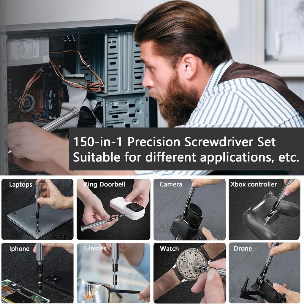 150-in-1 Precision Screwdriver Set, Magnetic Mini Screwdriver Set Repair Tool with Case, Electronics Tool Kit, Small Screwdriver Magnetic Repair Tool
