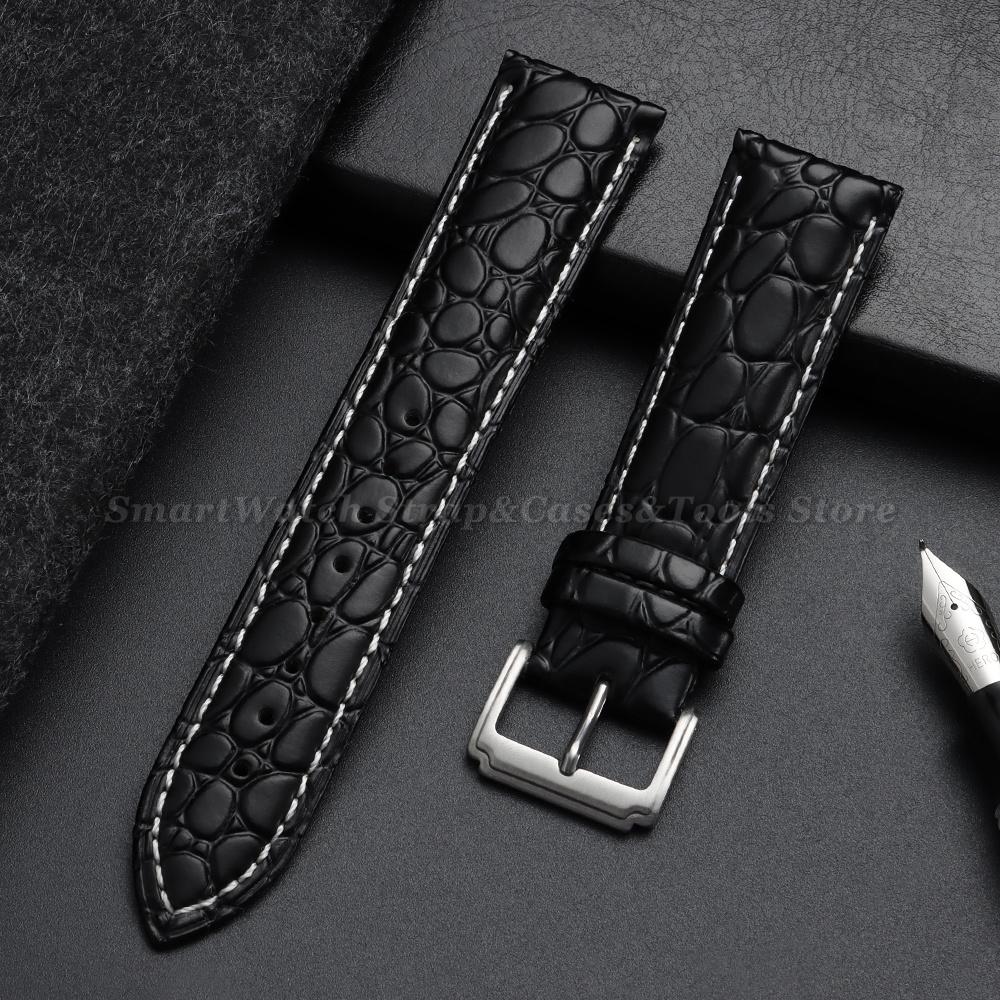 18mm 20mm 22mm Crocodile Pattern Design Leather Watch Strap 14/16/17/19/21/24mm Soft Watchbands Casual Business Wristwatch Band