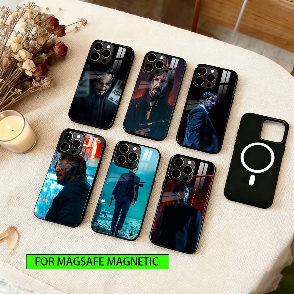 John Wick Phone Case For iPhone17,16,15,14,13,12,11 Plus,Pro Magnetic For Magsafe Wireless Charging