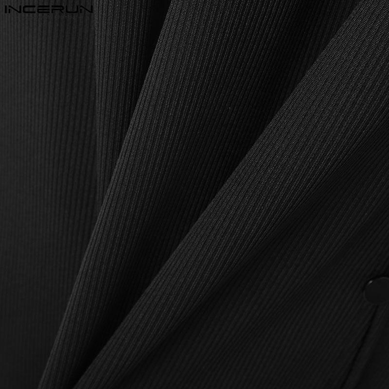 INCERUN Мужская водолазка без рукавов с косыми пуговицами и длинными топами с разрезом