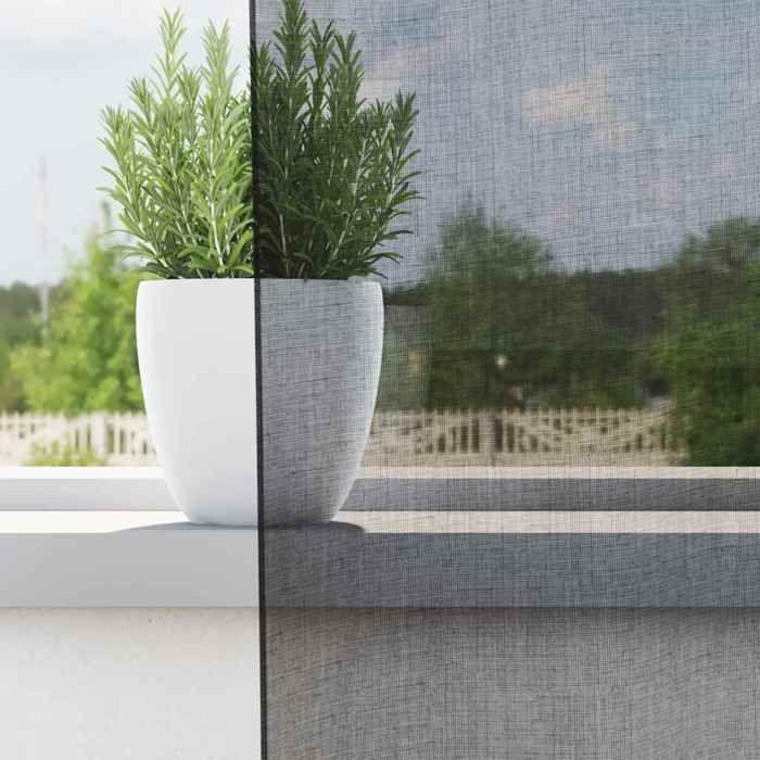 VidaXL Voile Curtains with Rod Pocket 2 Pcs Black, Net Curtain, Sheer Curtain, Window Voile, Treatment of 4102168