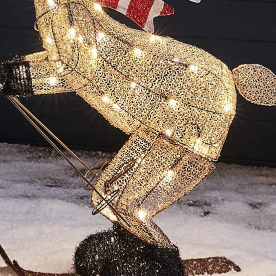 Уличное Рождественское Освещение в Виде Оленя Праздничный Светодиодный 2D Акриловый Плоский Статуэтка Оленя Водонепроницаемые Праздничные Украшения для Двора Рождественские Праздничные Вечериночные Принадлежности