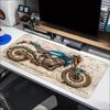 Винтажный чертеж мотоцикла Игровой коврик для мыши Ретро эскиз Настольный коврик Нескользящая резиновая основа Прошитый край Коврик для ПК Игровой Коврик для фанатов мотоциклов