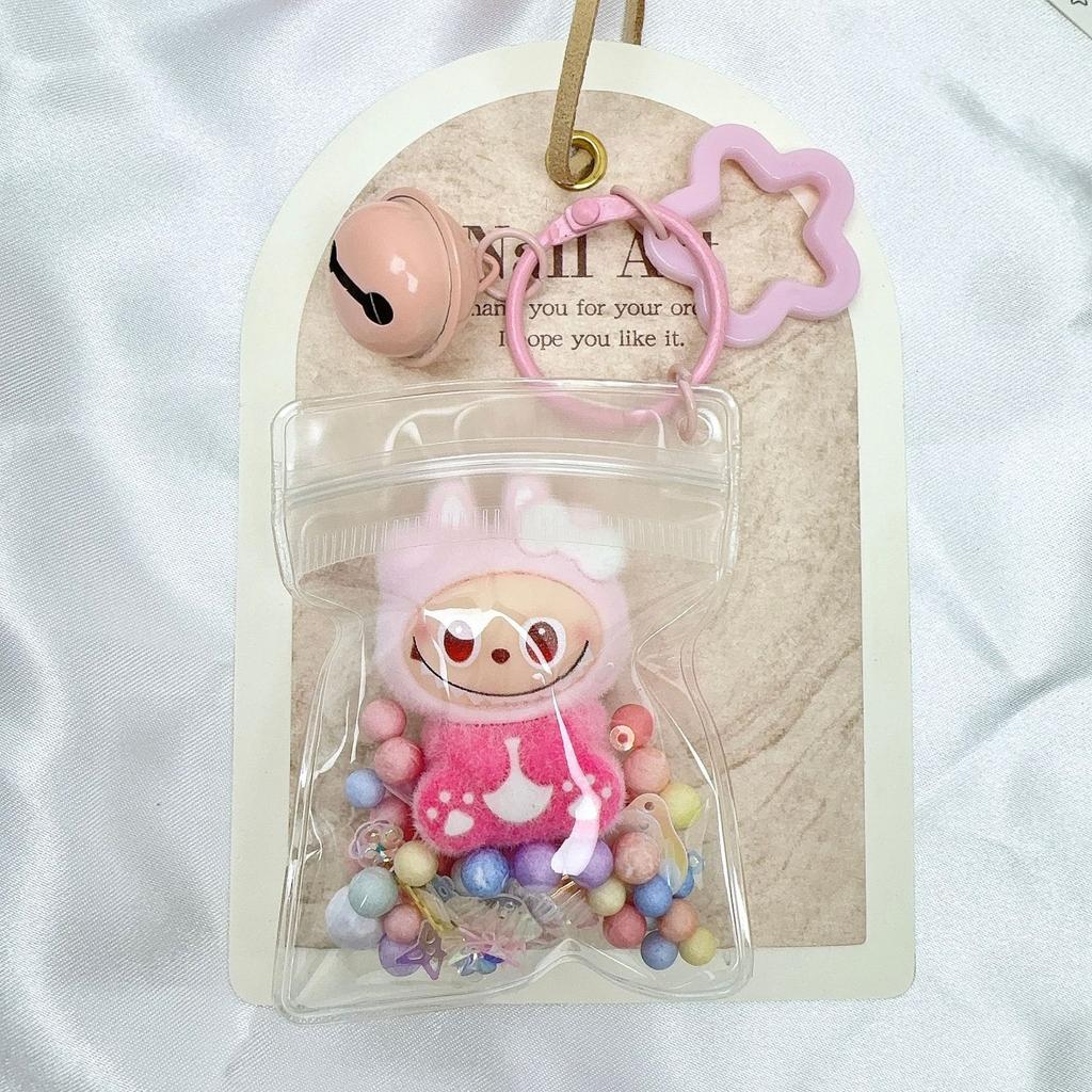 Transparent Dust Bag Bow Labubu Baby Bag Pendant Keychain Baby Walking Bag Decoration Cute Trendy Play