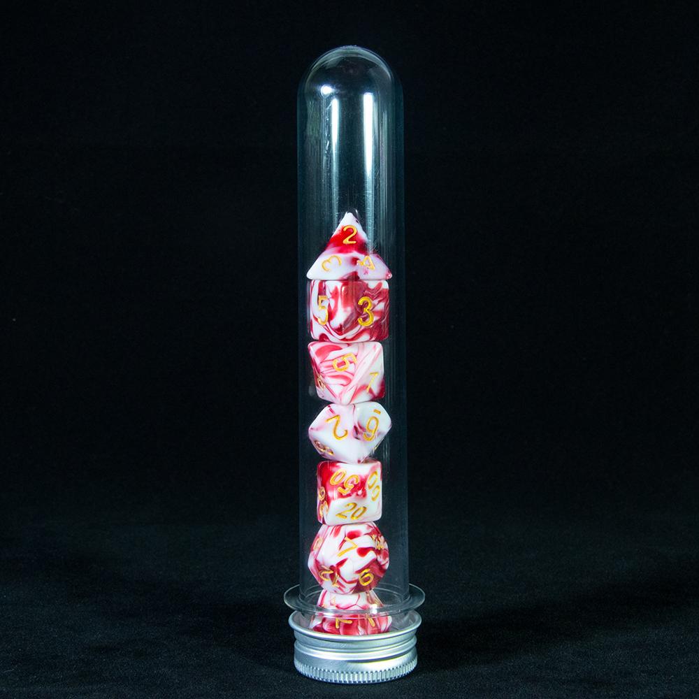 Многогранные цифровые игральные костиDND игровые кости 7 шт. многогранные двухцветные игральные кости с трубкой для настольной игры RPG принадлежности для вечеринок