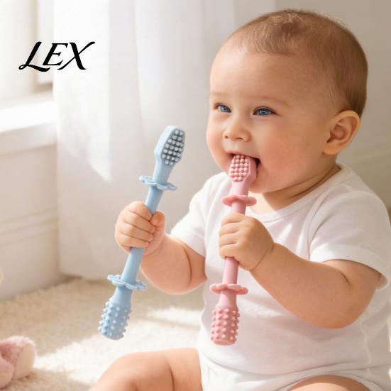 Infant Soothing Chew Toy Baby Silicone Teething Toy, Food-Grade Bite Soother for Gum Newborn Essentials Relief, Anti-Finger Biting Stick, Sensory