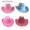 WUUISDNX Премиальная ковбойская шляпа Модная Широкая Подходящие Случаи Яркий Ковбойский Стиль Акриловые Волокна Ковбойская Шляпа Для Взрослых, Розовая разноцветная