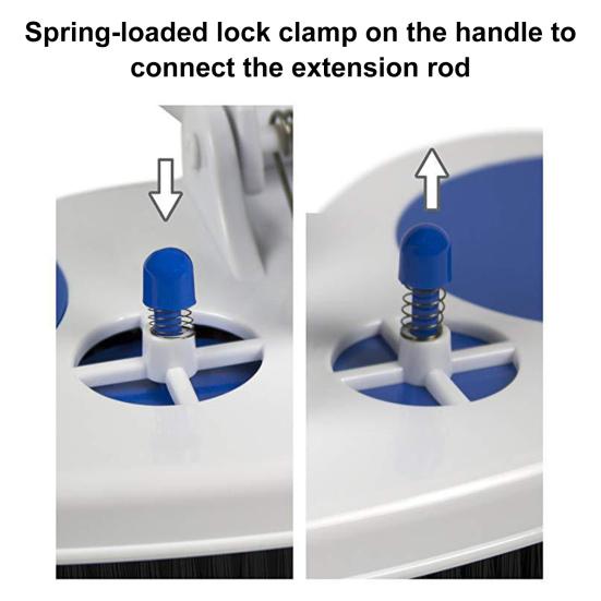 Щетка для чистки бассейна с редукционным клапаном давления воздуха, пружинным фиксатором, щетиной по всему периметру, скребком для чистки