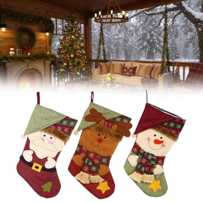 Рождественский носок ручной работы из нетканого материала, носок Санты для украшения вечеринки, подарок для друзей