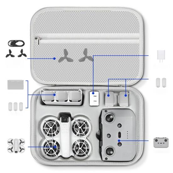 Чехол для переноски дрона DJI Neo с ручкой и плечевым ремнем, противоударный, искусственный